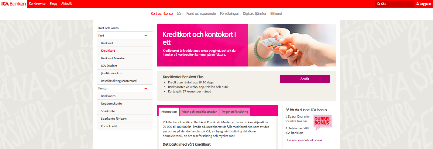ICA kreditkort - få upp till 100 000 kr i kredit med bra ränta